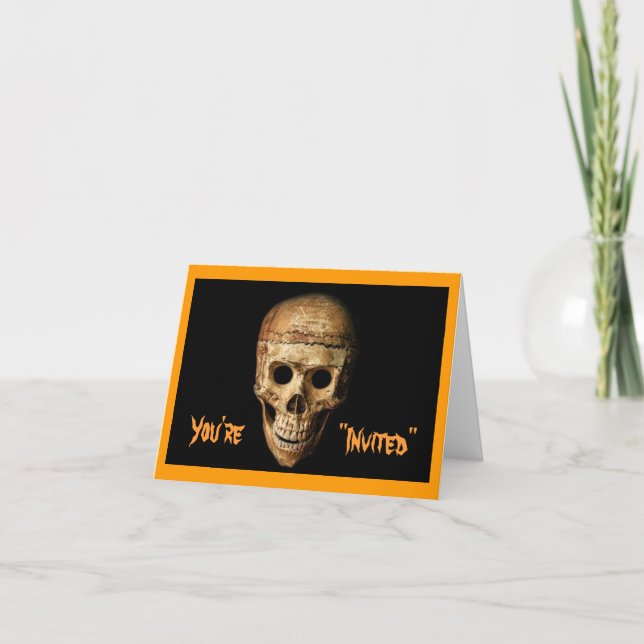 Invitación Calavera sonriente espeluznante (Anverso)