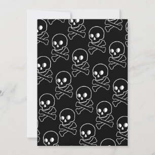 Invitación Calavera y huesos cruzados