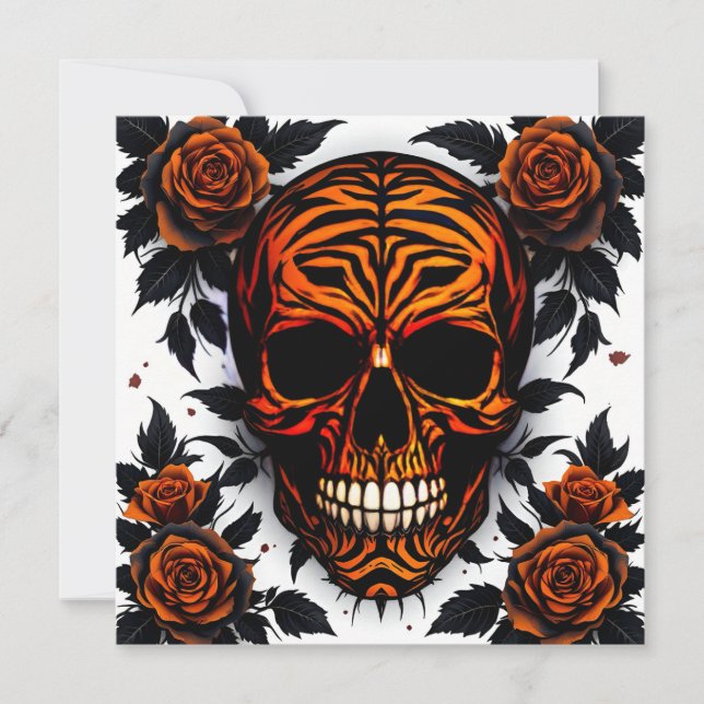 Invitación Calavera y Rosas  (Anverso)