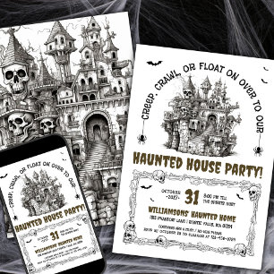 Invitación Calaveras atormentadas Fiesta de la casa