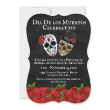 Calaveras de azúcar de rosas rojas vintage Dia De