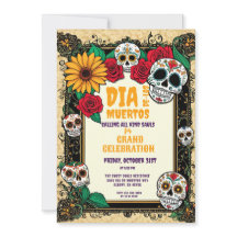 Calaveras de Azúcar Retro Celebración del Día de l