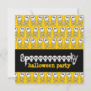 Invitación Calaveras de piratas de dibujos animados y huesos