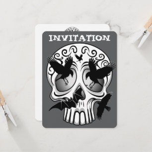 Invitación Calaveras decorativas de Halloween