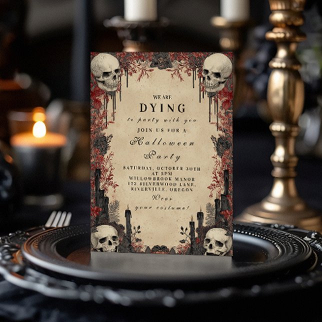 Invitación Calaveras entre Rosas embrujadas celebraciones (Subido por el creador)