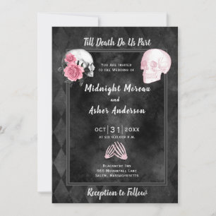 Invitación Calaveras Esqueleto Hasta que la Muerte nos Separe