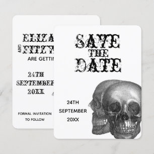 Invitación Calaveras Góticas Boda Save The Date