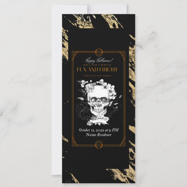 Invitación Calaveras góticas en Gorras Fiesta de disfraces de (Anverso)