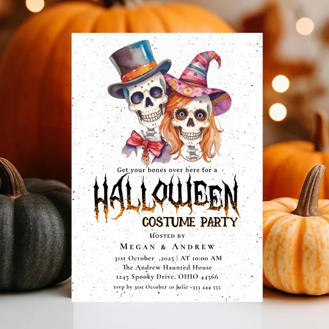 Invitación Calaveras góticas en Gorras Fiesta de disfraces de (Subido por el creador)