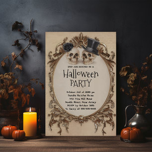 Invitación Calaveras góticas en la fiesta de Halloween Gorras