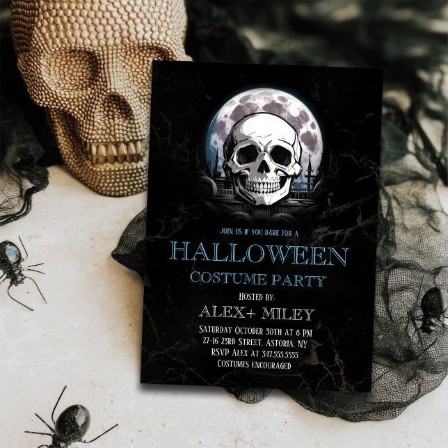 Invitación Calaveras góticas y Fiesta de disfraces de Hallowe (Subido por el creador)