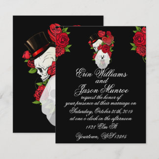 Invitación Calaveras góticas y Rosas
