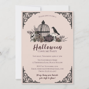 Invitación Calaveras góticas y Rosas dan gracias a los simpat