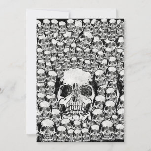INVITACIÓN CALAVERAS PARED MUERTE MUERTOS ESQUELETO NEGRO BLA