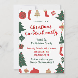 Invitación Calcetines de árboles lindos para fiesta de cóctel