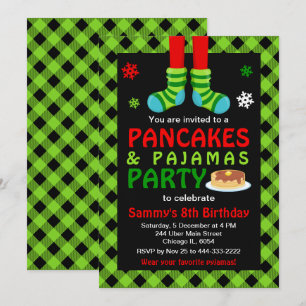 Invitación Calcetines de cumpleaños de Pancakes and Pajamas V