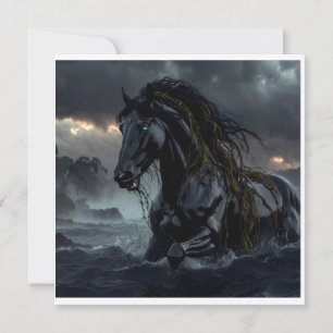 Invitación Calcomanía de Caballo de Fantasía Oscura – Establo
