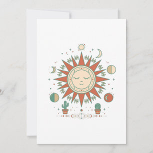 Invitación Calcomanía redonda del desierto celestial - Sol Lu
