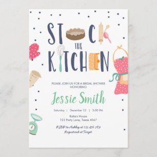 Invitación Calcula la cocina de la ducha de novia horneando