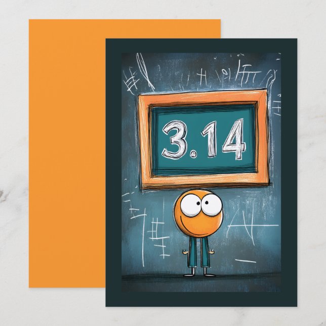 Invitación Calcular hasta Pi: 3.14 Modo Geek activado (Anverso / Reverso)