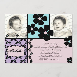 Invitación Caldera y flores para bebés