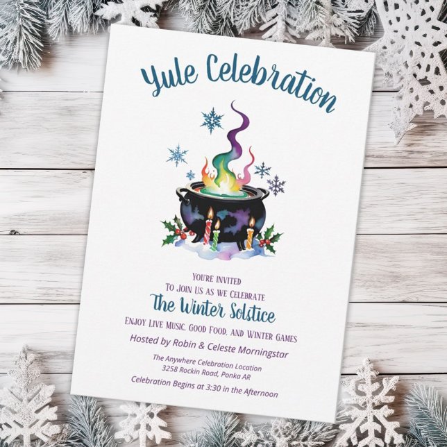 Invitación Caldero de Bruja del Solsticio de Invierno de Yule (Subido por el creador)