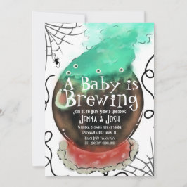 Invitación Caldero de Bruja Niebla Espeluznante Doodle para B