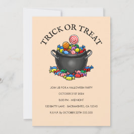 Invitación Caldero de dulces de truco o trato