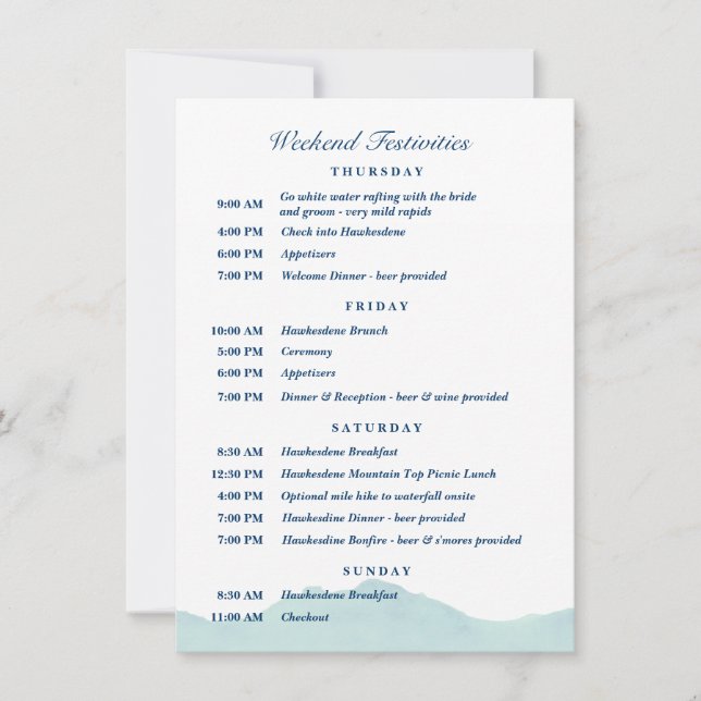 Invitación Calendario 1 de Ashley y Nolan para Bodas (Anverso)