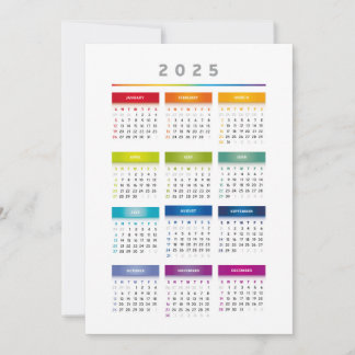 Invitación Calendario colorido 2025 - Colores arcoiris 3 colu