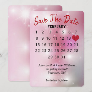 Invitación Calendario de bodas 'Save the Date' sobre Bokeh ro