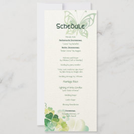 Invitación Calendario de Esquina de Trébol Verde y Mariposa
