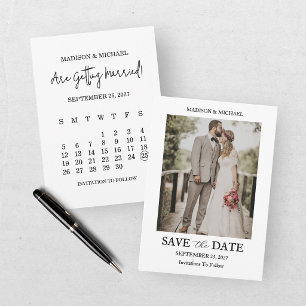 Invitación Calendario de Fotos Moderno para Guardar la Fecha
