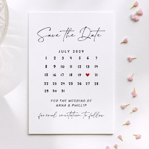 Invitación Calendario de guión moderno para guardar la fecha 