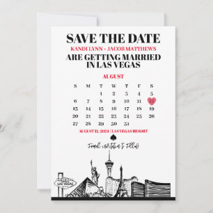 Invitación Calendario de Las Vegas Guardar la Fecha