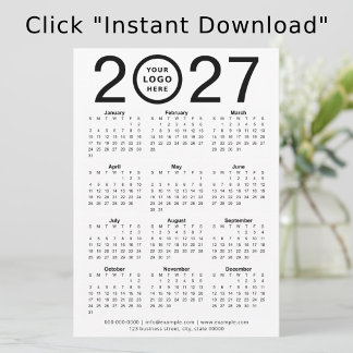 Invitación Calendario digital personalizado 2027 con logotipo