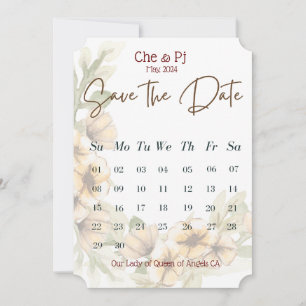 Invitación Calendario Floral Guardar la fecha
