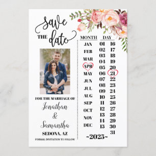Invitación Calendario fotográfico para guardar la fecha boda 