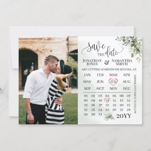 Invitación Calendario fotográfico para guardar la fecha de ve