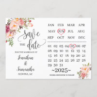 calendario guardar la fecha Día de la boda floral