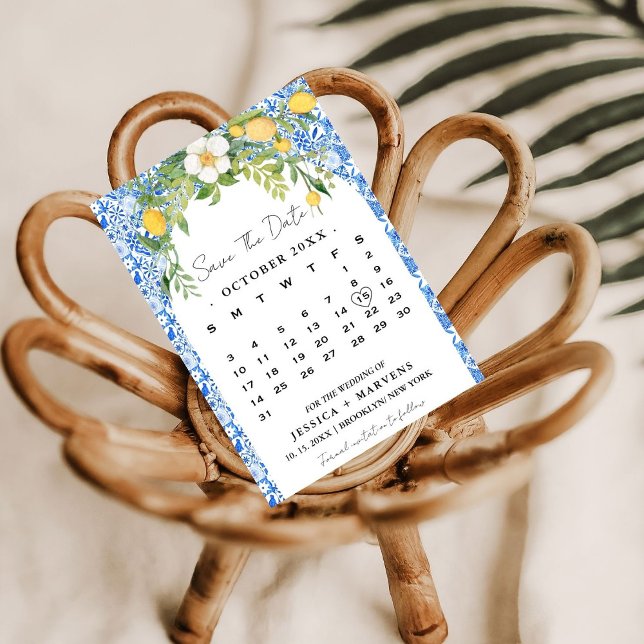Invitación calendario mediterráneo azul no foto excepto la fe (Subido por el creador)