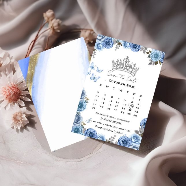 Invitación calendario mediterráneo azul no foto excepto la fe (Subido por el creador)