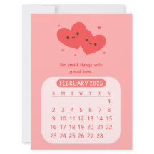 Calendario Mensual de Corazones Motivacionales de
