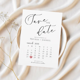 Invitación Calendario minimalista elegante para guardar la fe