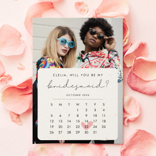 Invitación Calendario moderno de propuestas para la dama de h