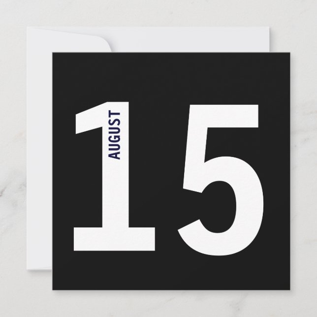 Invitación Calendario moderno y atrevido para la fiesta de cu (Anverso)