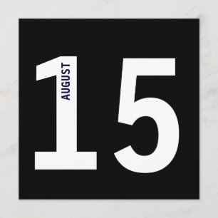 Invitación Calendario moderno y audaz para la fiesta de cumpl