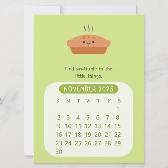 Invitación Calendario Motivacional Mensual de Noviembre de 20 (Anverso)