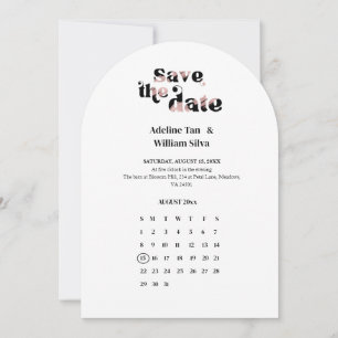 Invitación Calendario Retro de Boda para Guardar la Fecha   T