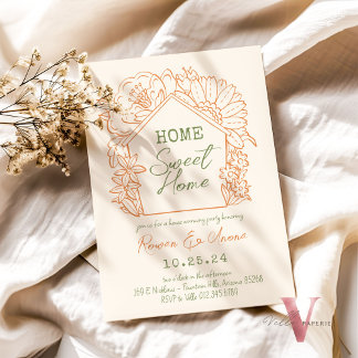 Invitación Calentamiento de la Casa Dulce de Color Editable A